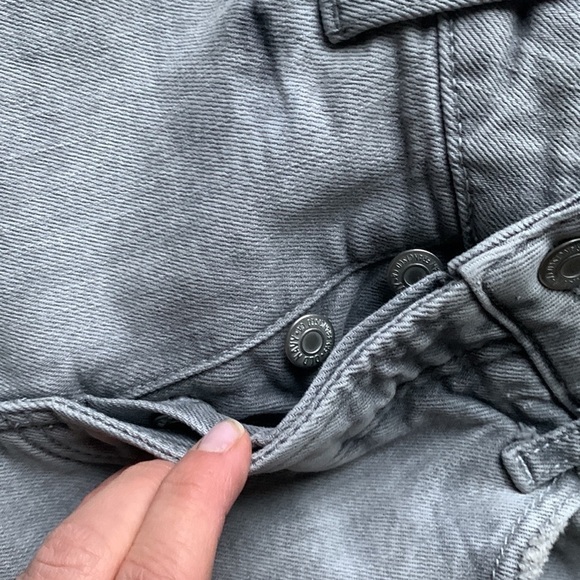 Old Navy Curvy High-Waisted Button-Fly O.G.‎ Straight Cut-Off Jeans Size 2 gray - Picture 10 of 14